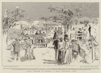 Lawn Tennis i Indien, en klubb på en bergsstation (gravyr) av Reginald Thomas Cleaver