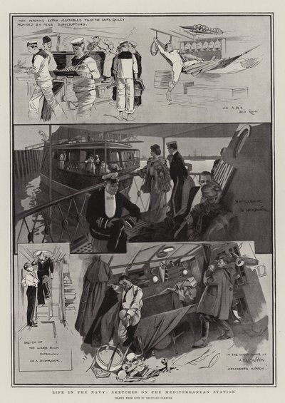 Livet i flottan, skisser på Medelhavsstationen (litografi) av Reginald Thomas Cleaver