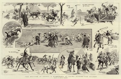 Britterna i Egypten, En gymkhana i Kairo under säsongen (litografi) av Reginald Thomas Cleaver
