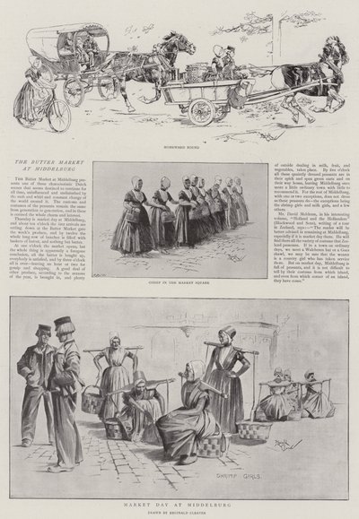 Smörmarknaden i Middelburg (litografi) av Reginald Thomas Cleaver