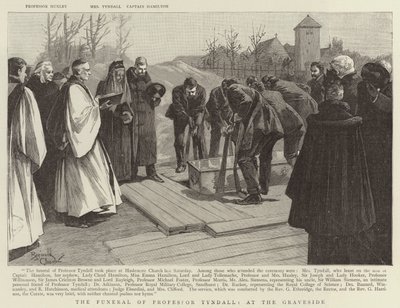 Begravningen av professor Tyndall, vid gravplatsen (gravyr) av Reginald Thomas Cleaver