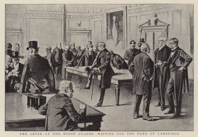 Dammvallen vid Horse Guards, i väntan på hertigen av Cambridge (litografi) av Reginald Thomas Cleaver