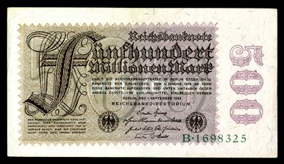 Papiermark of the Weimar Republic, hyperinflation efter första världskriget (1921–24) av Reichsbankdirektorium Berlin