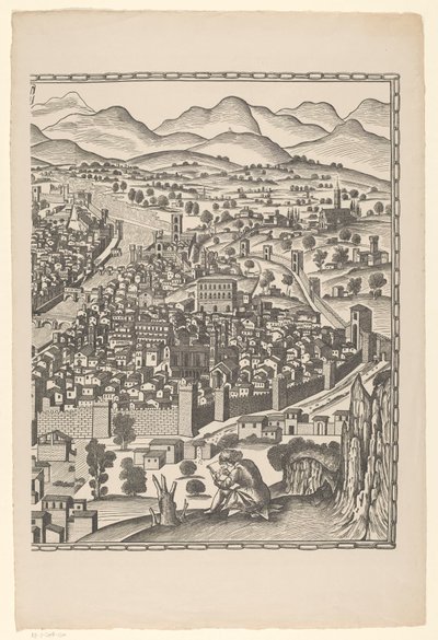 Utsikt över Florens (höger del) Fiorenza (titel på objekt) av Reichsdruckerei