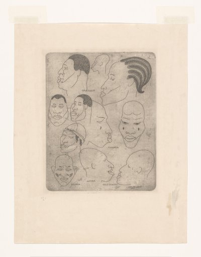 Västafrikanska huvuden av Reijer Stolk (signed by artist)