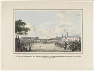 Mobile Gun of Utrecht togs emot tacksamt av kommunstyrelsen. den 19 augusti 1834 (titel på objektet) av Reinier Craeyvanger