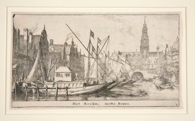 Het Rockin, mette Beurs (The Rokin, with the Bourse) av Reinier Nooms