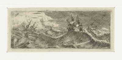 Liten havsbild med fartyg i en storm Small Seascapes (serietitel) av Reinier Nooms