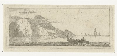 Litet havslandskap med en slup Small Seascapes (serietitel) av Reinier Nooms