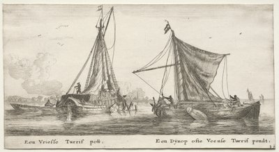 Amsterdams skepp: En frisisk torvpråm. Dÿnop, nära Veensche Peat Pond. av Reinier Nooms