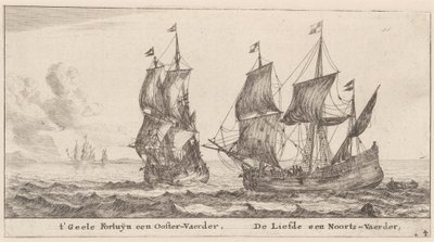 Två handelsmän: "Geele Fortuÿn", handel i Östersjön och "Liefde", handel i Norge av Reinier Nooms, called Zeeman