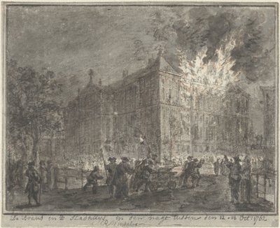 Brand i stadshuset i Amsterdam, 1762 av Reinier Vinkeles (I)