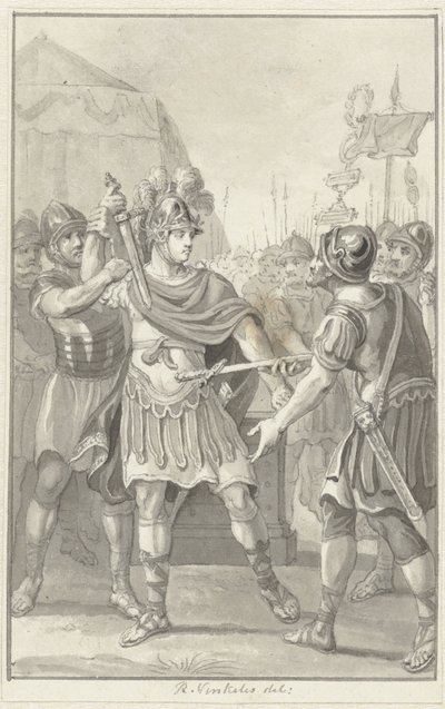 Germanicus svär trohet till Tiberius av Reinier Vinkeles (I)