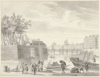 Utsikt över Pont Rouge, Paris av Reinier Vinkeles (I)