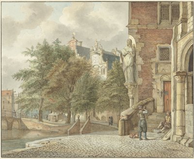 Utsikt över en stadskanal av Reinier Vinkeles (I)