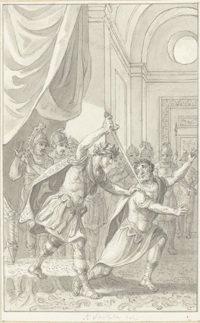 Kejsar Diocletianus mördar Aper av Reinier Vinkeles (I)