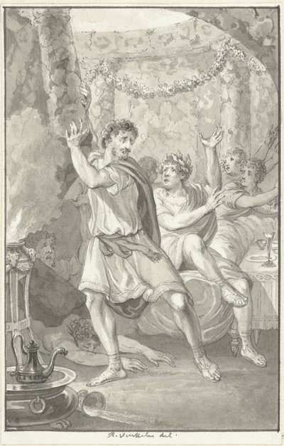 Lucius Aemilius Sejanus redt het leven van Tiberius av Reinier Vinkeles (I)