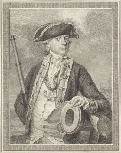 Amiral Jan Hendrik van Kinsbergen 1735-1819, greve av Dogger Bank, 1781 av Reinier Vinkeles