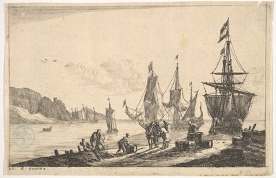 Vik med segelfartyg, 1600-talet. av Reinier Zeeman