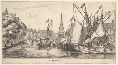 De Appelmarckt Äppelmarknaden, från Views in Amsterdam, skylt 6, ca. 165962 . av Reinier Zeeman