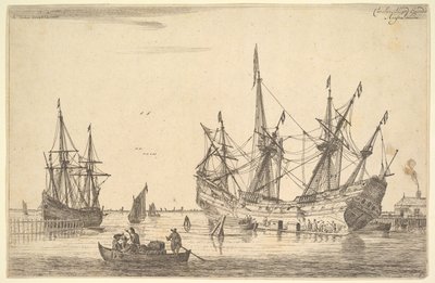 Män som tätar skrovet på ett skepp, 1600-talet. av Reinier Zeeman