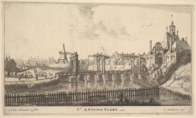 St. Antonis Poort, Amsterdam, mitten av 1600-talet. av Reinier Zeeman