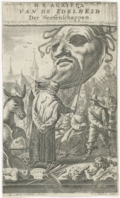 Tecknad film om konst Titelsida för: J. Oudaen, Agrippa, From the Vanity of Sciences, 1661 av Reinier van Persijn