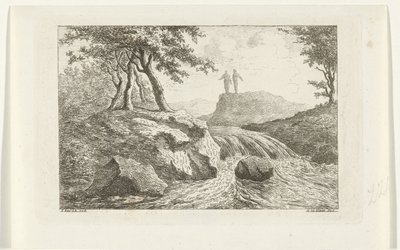 Landskap med vattenfall av Reinierus Albertus Ludovicus baron van Isendoorn à Blois