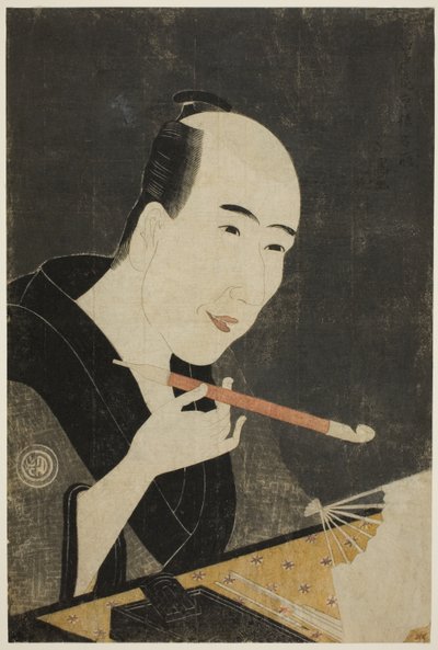 Porträtt av Santo Kyoden, mästaren av Kyobashi (Edo hana Kyobashi natori) av Chōkyōsai Eiri