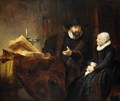 Den mennonitiske predikanten Cornelis Claesz Anslo (1592-1646) och hans hustru Aeltje Gerritsdr Schouten av Rembrandt