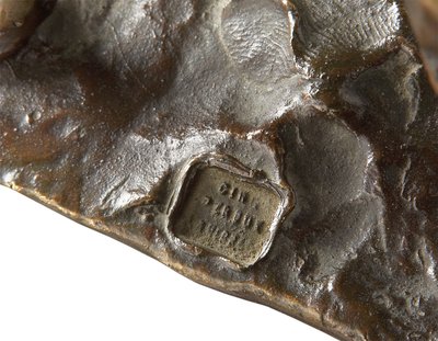 Detalj av en fransk bulldog, liten modell av Rembrandt Bugatti