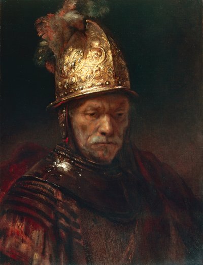 Mannen med den gyllene hjälmen av Rembrandt Harmensz. van Rijn (circle of)