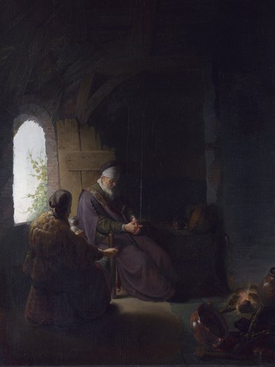 Anna and the Blind Tobit, ca 1630 (olja på panel) av Rembrandt van Rijn