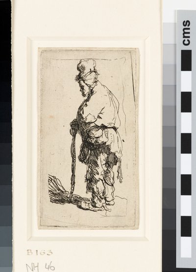 Tiggare lutad på en pinne, ca 1630 (etsning) av Rembrandt van Rijn