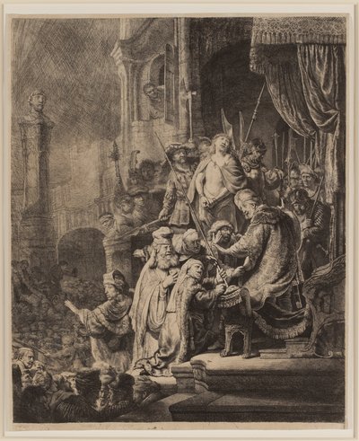 Kristus före Pilatus: Stor tallrik av Rembrandt van Rijn