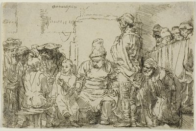 スウェーデン医師と論争をしているキリスト av Rembrandt Harmensz. van Rijn
