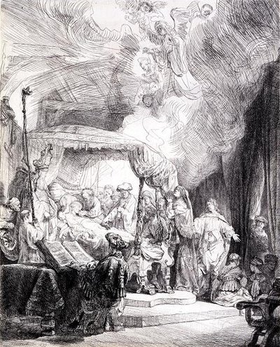 Jungfruns död (penna och bläck på papper) av Rembrandt Harmensz. van Rijn