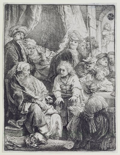 Joseph berättar sina drömmar (etsning) av Rembrandt van Rijn