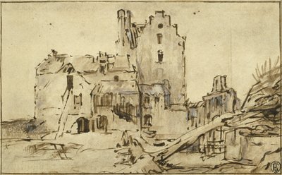 Kostverlorens slott i förfall, 1652-57 av Rembrandt van Rijn