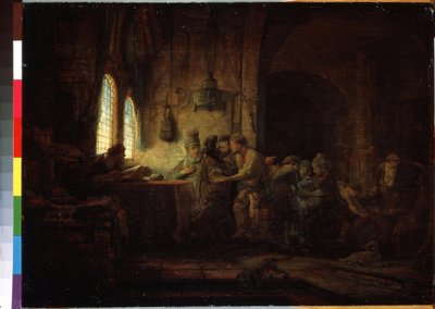 Liknelsen om arbetarna i vingården eller liknelsen om arbetarna i den elfte timmen (liknelsen om arbetarna i vingården). Målning av Harmenszoon van Rijn känd som Rembrandt (1606-1669) av Rembrandt Harmensz. van Rijn