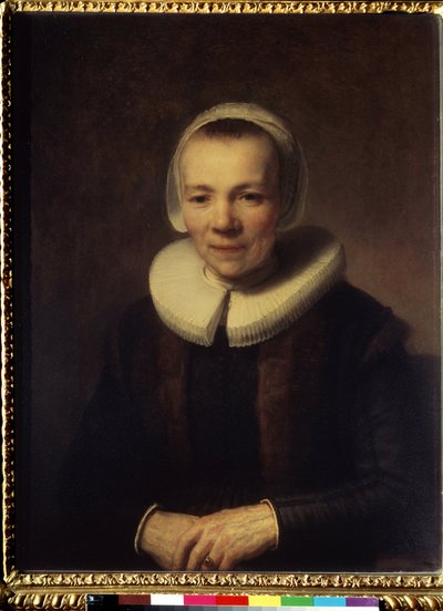 Porträtt av Baartje Martens Doomer (Porträtt av Baartje Martens-Doomer). Peinture de Harmenszoon van Rijn denna Rembrandt (1606-1669) av Rembrandt Harmensz. van Rijn