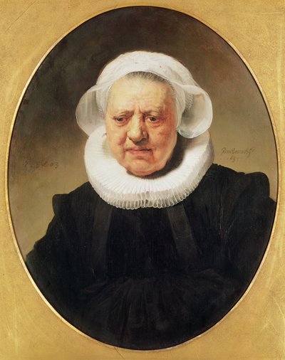 Porträtt av Aechje Claesdar av Rembrandt van Rijn