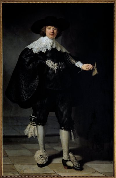 Porträtt av Maertens Soolmans målning av Harmensz Van Rijn Rembrandt (1606-1669) 1634 Privat samling - Porträtt av Maertens Soolmans. Målning av Harmensz Van Rijn Rembrandt (1606-1669) av Rembrandt van Rijn