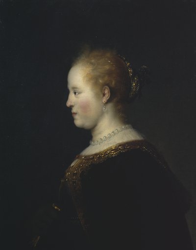 Porträtt av en ung kvinna, efter 1632 av Rembrandt van Rijn