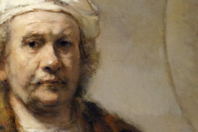 Rembrandt - Självporträtt (detalj) av Rembrandt Harmensz. van Rijn