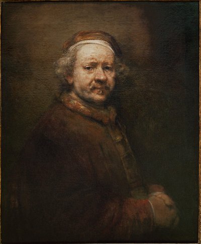 Rembrandt, självporträtt vid 63 års ålder (olja på duk) av Rembrandt Harmensz. van Rijn