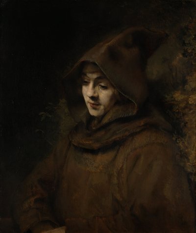 Rembrandts Son Titus i en munks vana av Rembrandt van Rijn