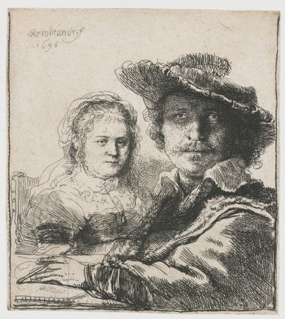 Självporträtt med Saskia av Rembrandt Harmensz. van Rijn