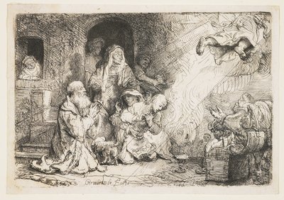 Ängeln som avgår från Tobias familj av Rembrandt van Rijn