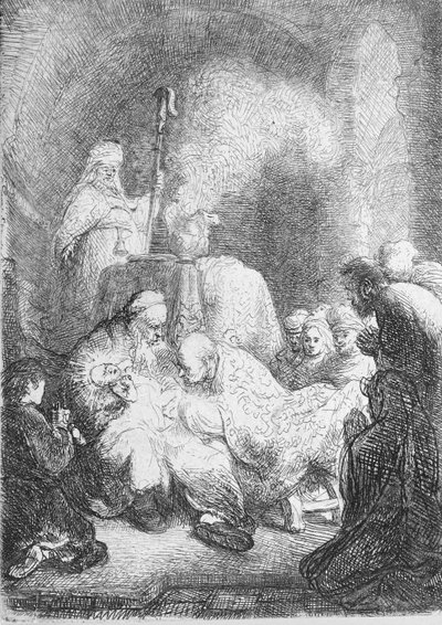 Omskärelsen (penna och bläck på papper) av Rembrandt van Rijn
